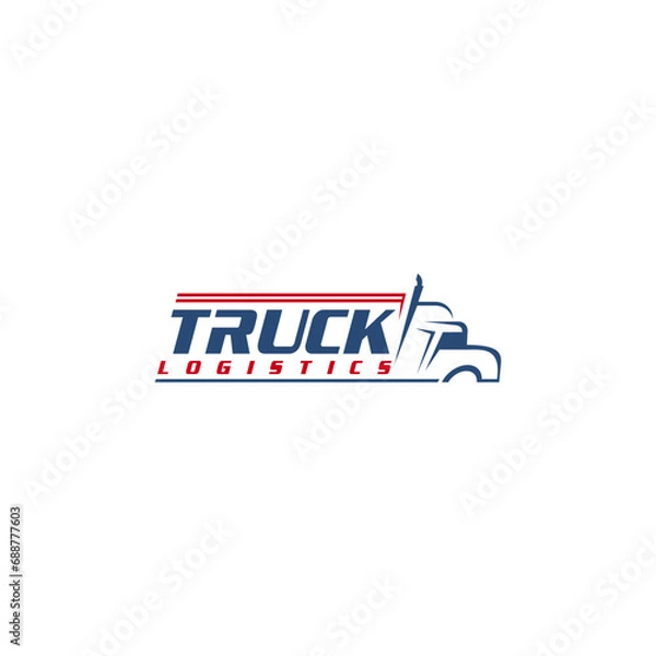 Fototapeta Truck logistic logo vector image