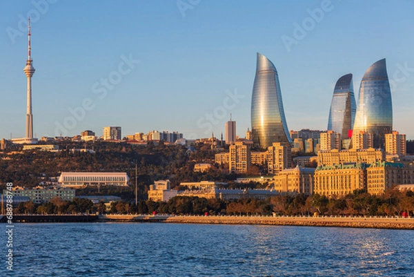Obraz Panoramic view from seaside of Baku city, the capital of Azerbaijan