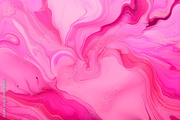 Fototapeta Pink liquid glossy texture background. AI generated