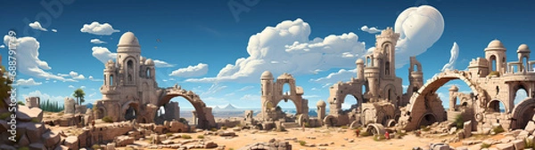 Obraz "Image of architectural ruins, landscape of structural ruins, ancient world."
