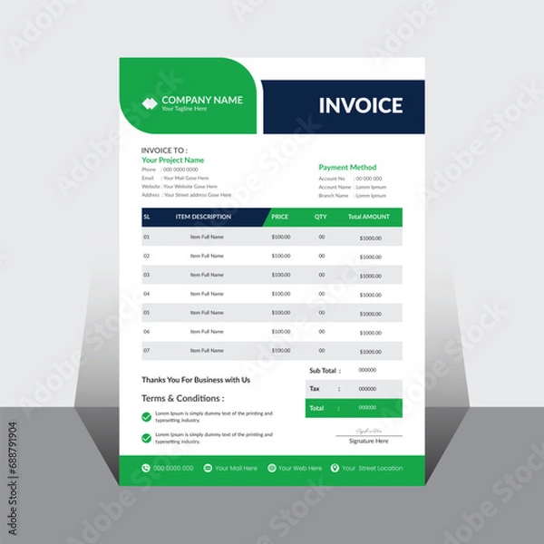 Obraz Vector creative modern invoice business template