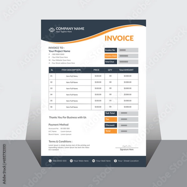 Obraz Vector creative modern invoice business template