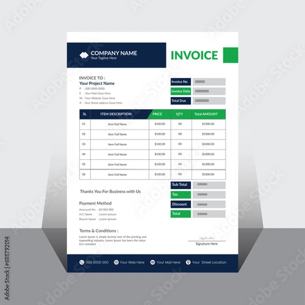 Obraz Vector creative modern invoice business template
