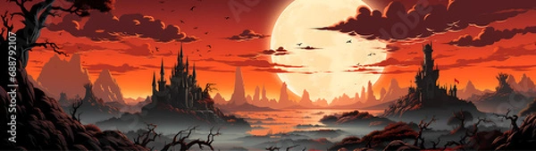 Obraz "Image of architectural ruins, landscape of structural ruins, ancient world."