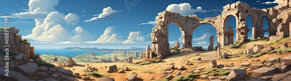 Obraz "Image of architectural ruins, landscape of structural ruins, ancient world."