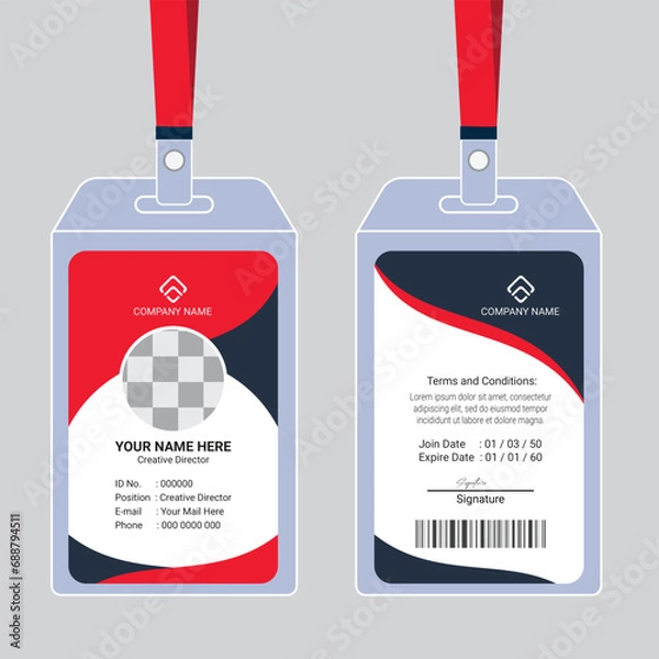 Fototapeta Modern and clean business id card template