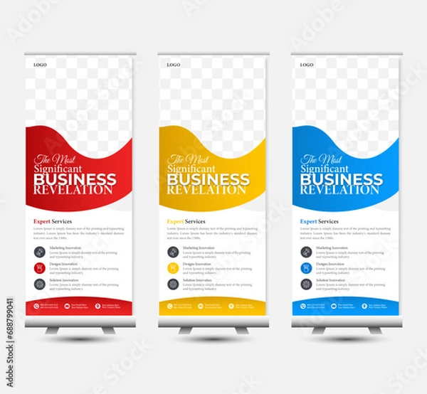 Obraz vector modern roll up banner rack card or dl flyer templates for presentation purpose