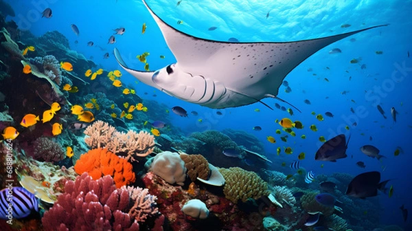 Obraz coral reef and fish