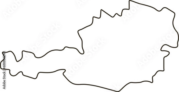 Fototapeta Map of Austria. Outline map vector illustration