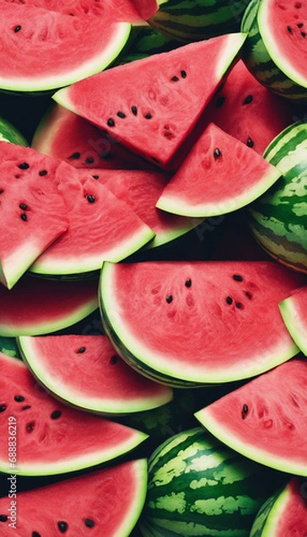 Fototapeta watermelon slices background