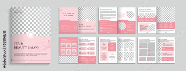 Obraz Spa and Beauty Salon brochure design layout