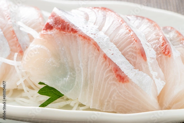 Obraz カンパチの刺身。
