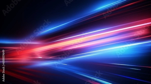 Fototapeta A Blurry Photo of a Red and Blue Light