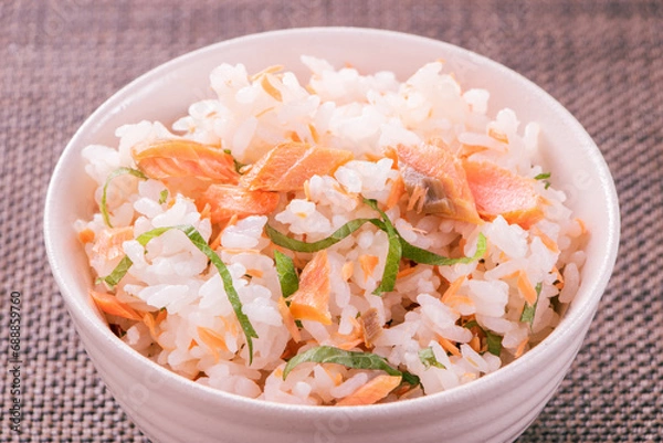 Obraz 焼き鮭混ぜごはん。
