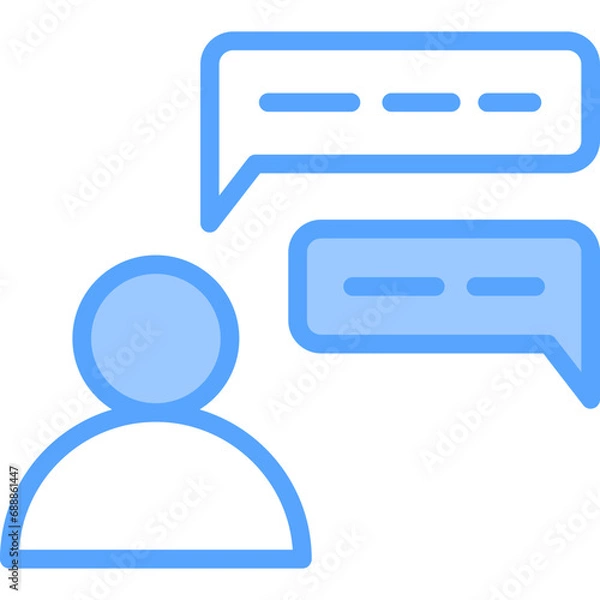 Obraz Discussion Blue Icon