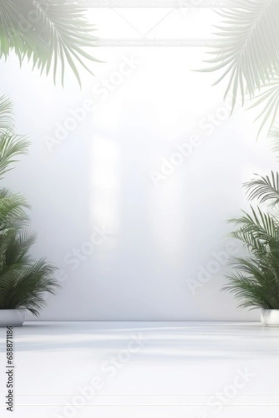 Fototapeta A Jungle Oasis. A Lush and Serene Room Filled with a Variety of Vibrant and Verdant Plants