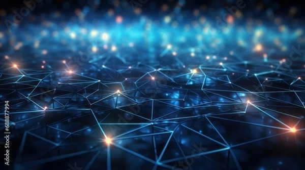 Fototapeta Abstract Network Connections with Nodes