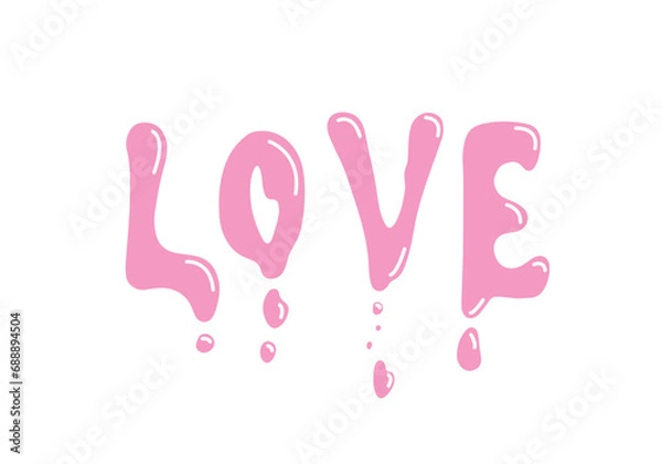 Fototapeta ピンクのとろけるラブの文字