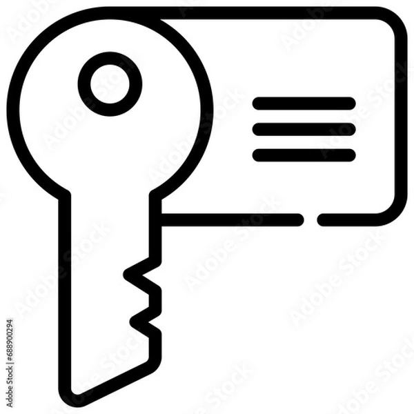 Obraz lock key card door hotel service simple line