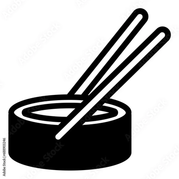 Fototapeta Sushi Roll Glyph Icon Design Vector