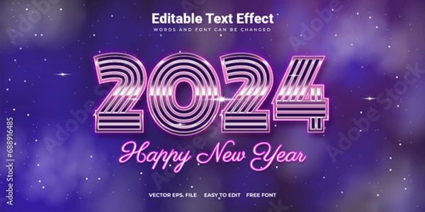 Fototapeta 2024 Text Effect with a Sparkling Outer Space Theme