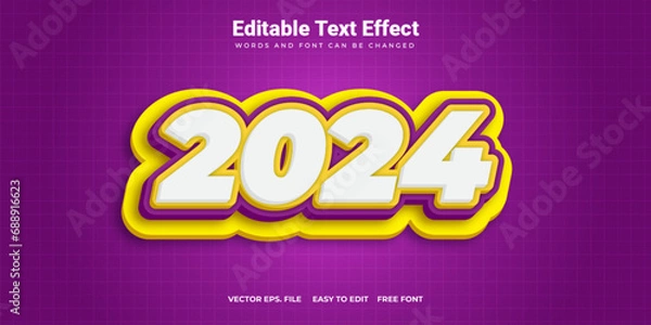 Obraz New Year 2024 3D Editable Text Effect