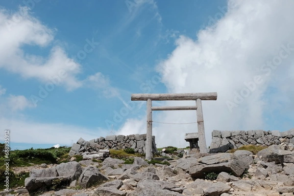 Obraz 山頂の神社