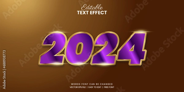 Obraz Elegant golden text effect for 2024