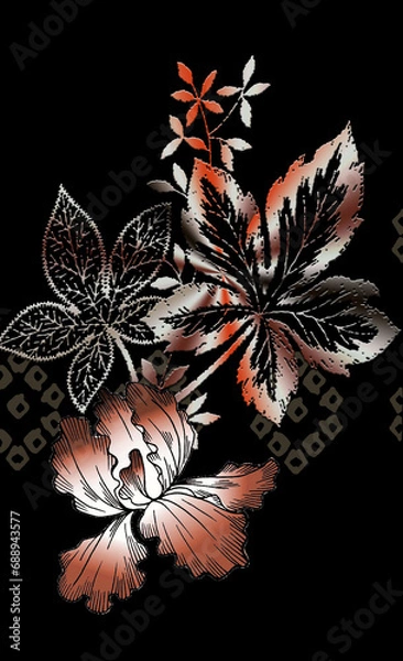 Obraz BORDER, TEXTURE, ELEMENTS, MORIF, IKAT, PATTREN,ABSTRACT