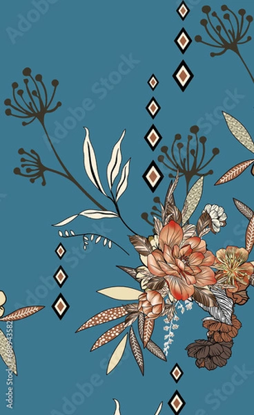 Obraz BORDER, TEXTURE, ELEMENTS, MORIF, IKAT, PATTREN,ABSTRACT