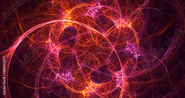 Fototapeta 3D manual rendering abstract fractal light background