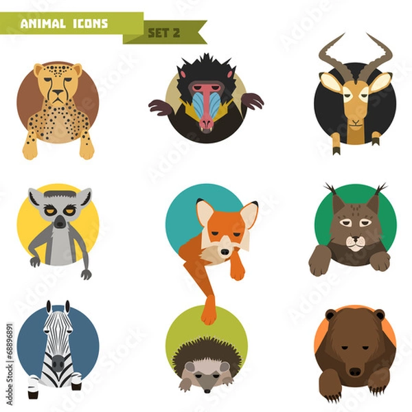 Obraz Animal avatars. Vector Illustration