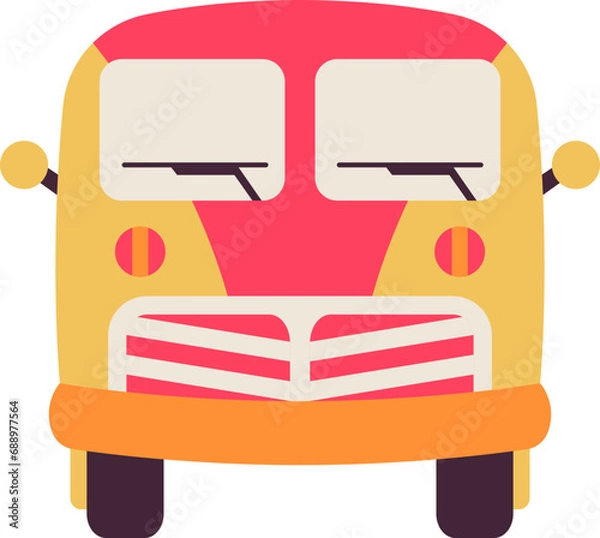 Fototapeta Groovy Bus Element