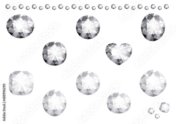 Fototapeta 輝くダイヤモンドのベクター素材