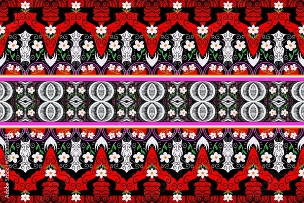 Fototapeta seamless pattern Ethnic,Ikat,geometric,native,Tribai,boho pattern,aztec,textile,fabric,carpet,mandalas,
African pattern,American pattern ,diagonal,lines,patterns 