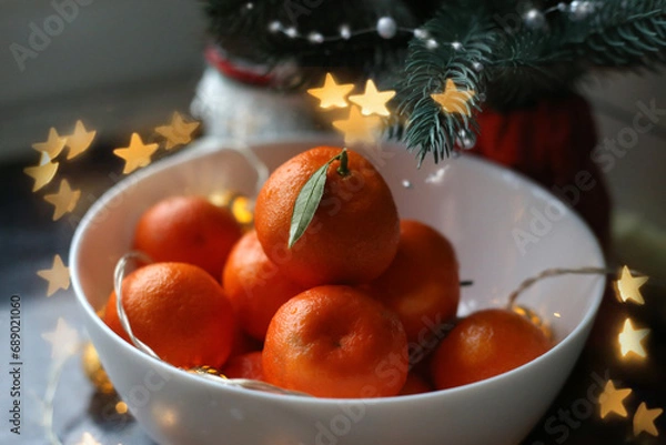 Fototapeta 
Christmas decorations, різдвяні декорації, мандарини