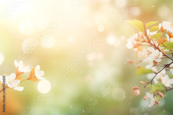 Obraz Sommersonnenzauber - Ein abstrakter Bokeh-Hintergrund fängt die warmen Lichtmomente des Sommers in einer magischen und lebendigen Atmosphäre ein
