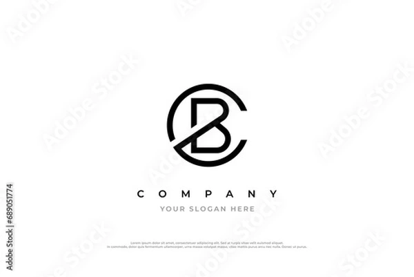 Obraz Initial Letter BC Logo or CB Monogram Logo Design