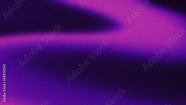 Fototapeta 4K grainy gradient background with purple and black colors. Purple and dark colors wavy gradient background with noise texture.