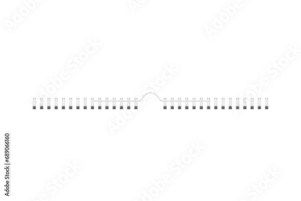 Obraz vector realistic metal bindings monochrome collection for document notepad and album on transparent background, calendar spring