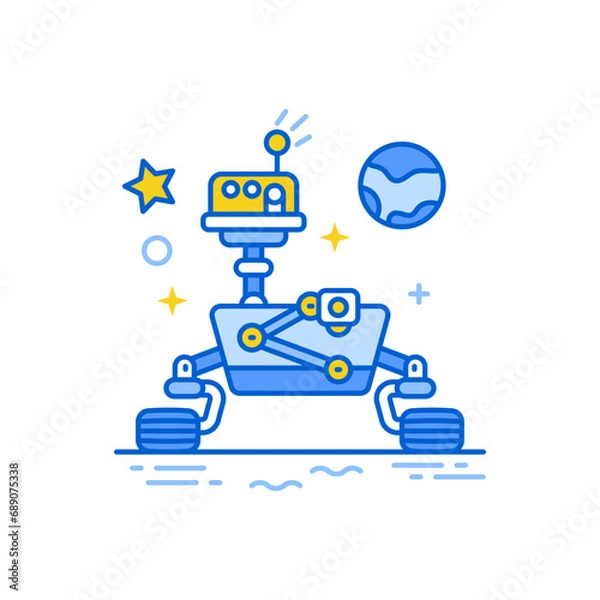 Fototapeta Space Robot Vector Illustration