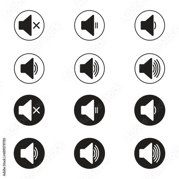 Fototapeta speaker icons set. volume symbol. loudspeaker icon. sound symbol vector in transparent background