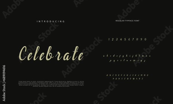 Fototapeta Elegant alphabet letters font and number. Classic Lettering Minimal Fashion Designs. Typography  Calligraphy modern serif fonts regular decorative vintage concept. vector illustration