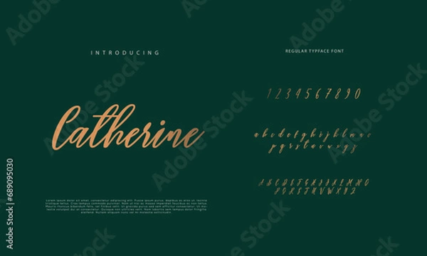 Fototapeta Elegant alphabet letters font and number. Classic Lettering Minimal Fashion Designs. Typography  Calligraphy modern serif fonts regular decorative vintage concept. vector illustration