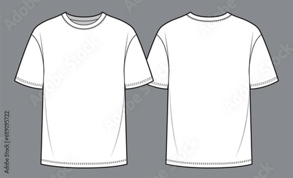 Obraz T-shirt fashion flat technical drawing template
