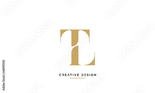 Fototapeta TL or LT Alphabet letters logo monogram