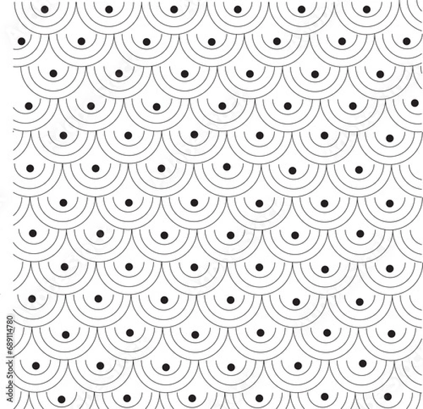 Fototapeta Luxury seamless geometric pattern abstract design, vector with black line.