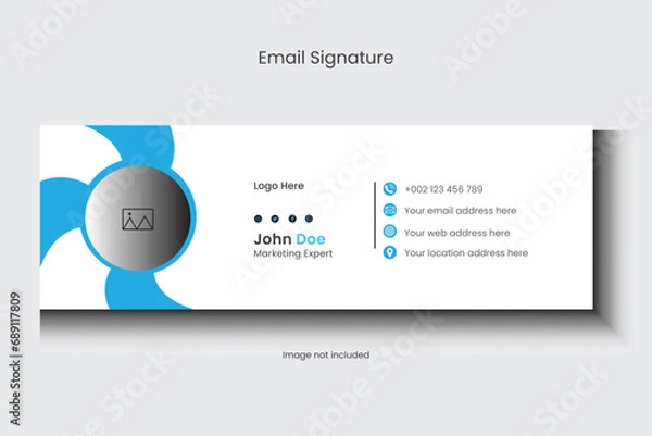 Fototapeta Modern and minimalist, Clean and simple corporate email signature template.