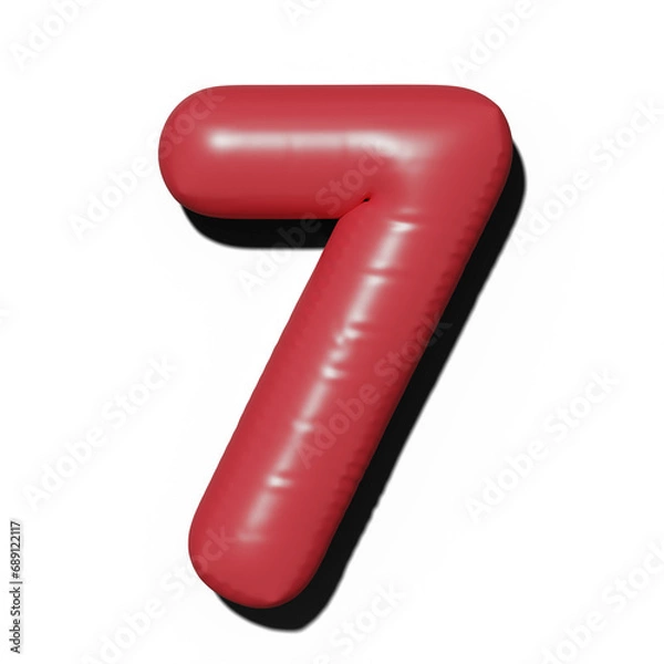Fototapeta 3d text of number seven