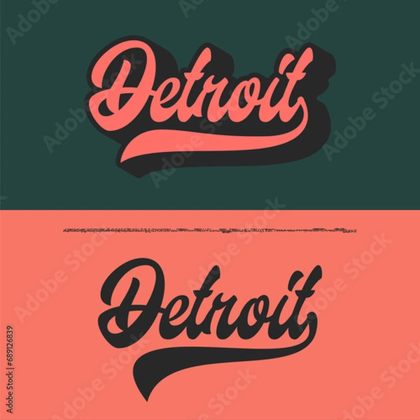 Obraz Detroit. Original Retro Script Font. Vector